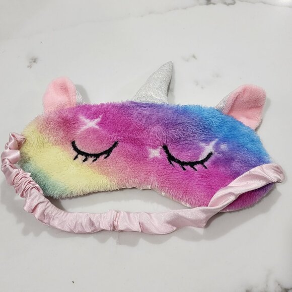 Girls Kids Unicorn Hooded Robe with Matching Headband & sleep mask - Picture 4 of 4